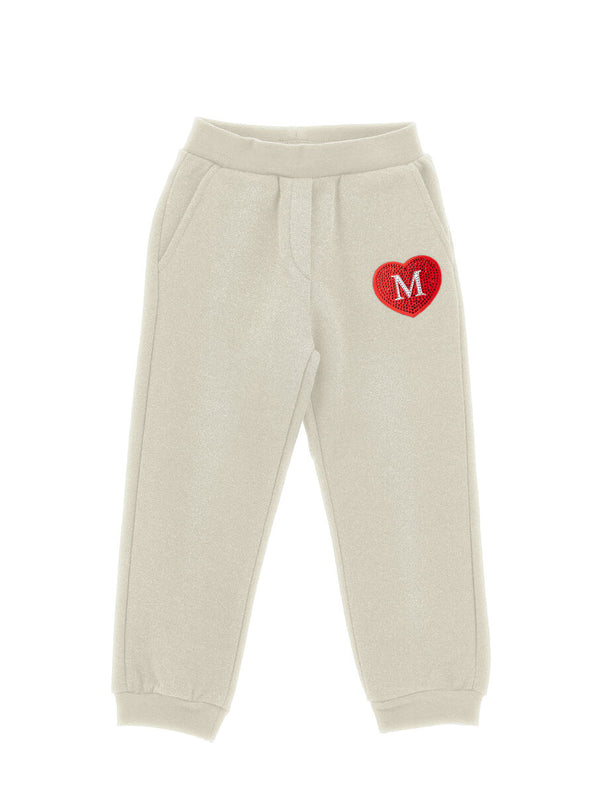 Jogger con cuore strass