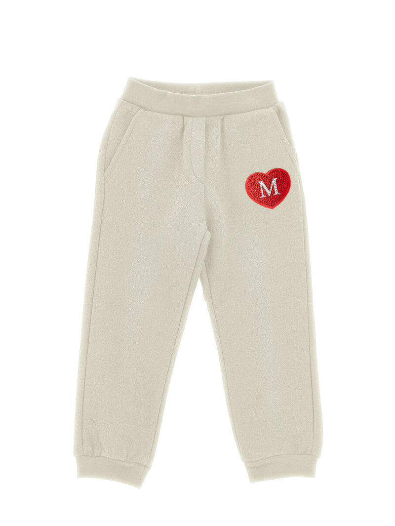 Jogger con cuore strass