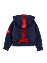 Felpa con cappuccio e fiocco