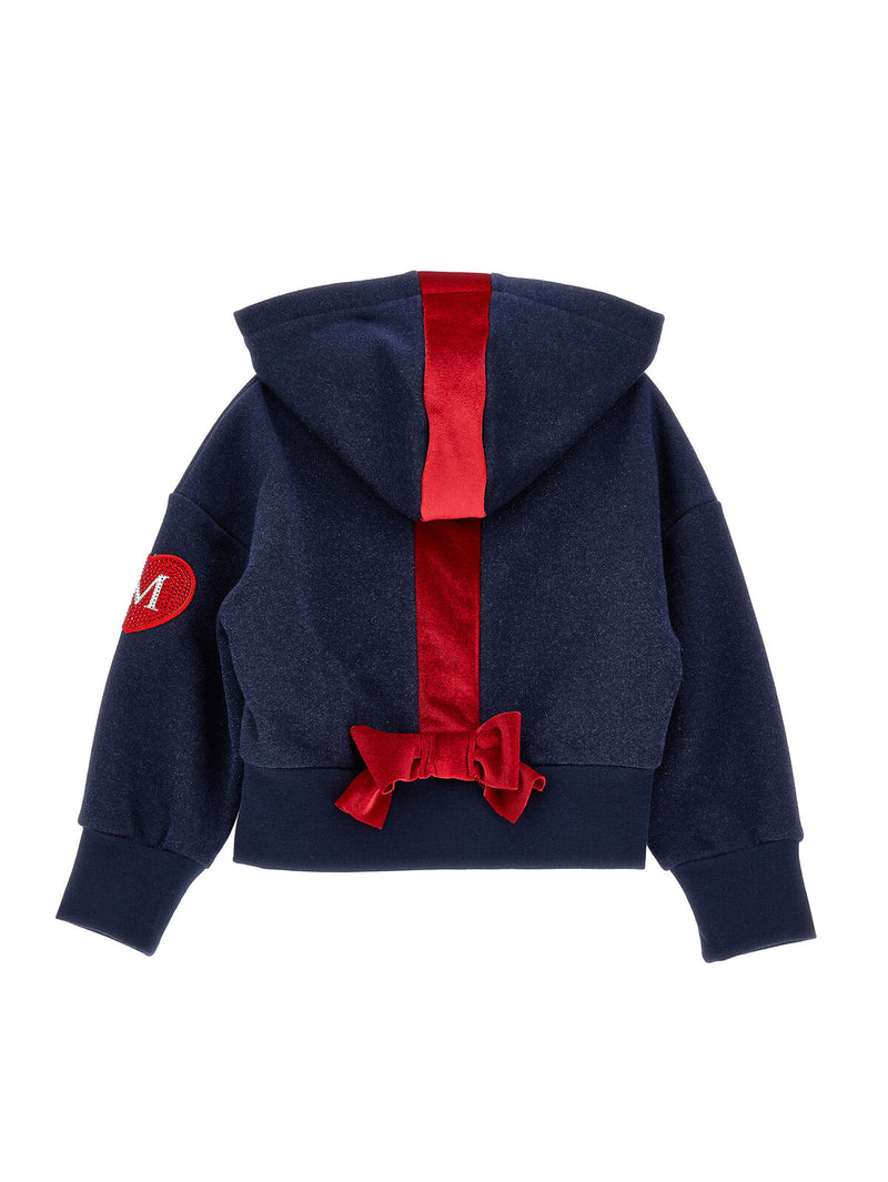 Felpa con cappuccio e fiocco