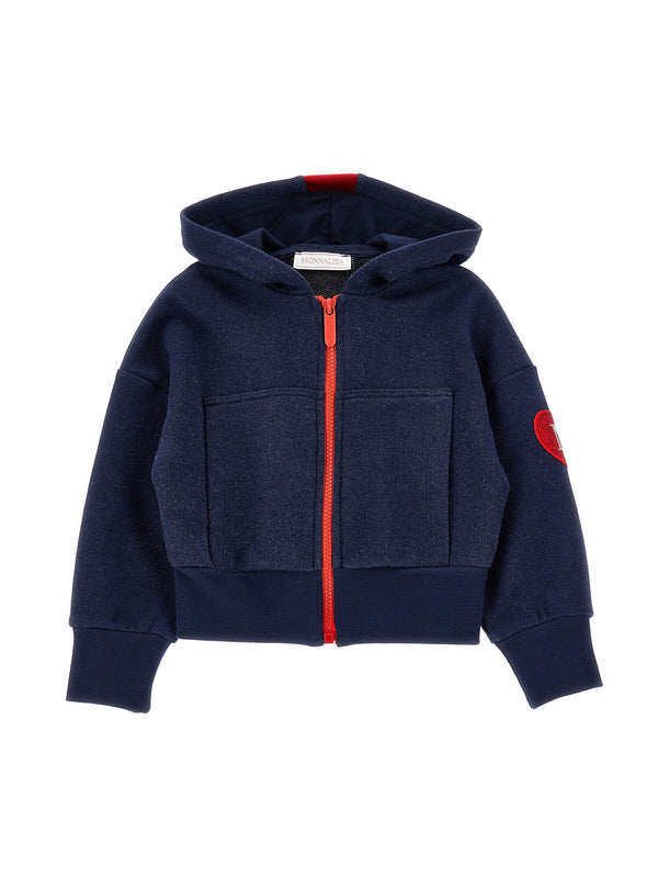 Felpa con cappuccio e fiocco