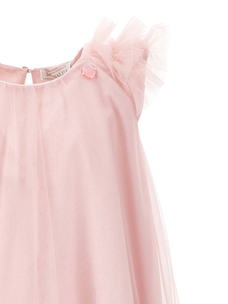 Abito tulle con piccole rouches