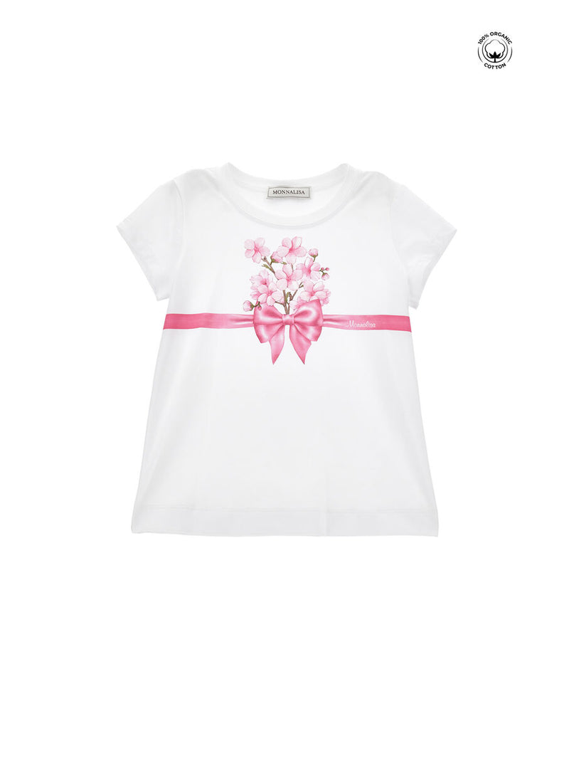 T-shirt jersey stampa fiocco
