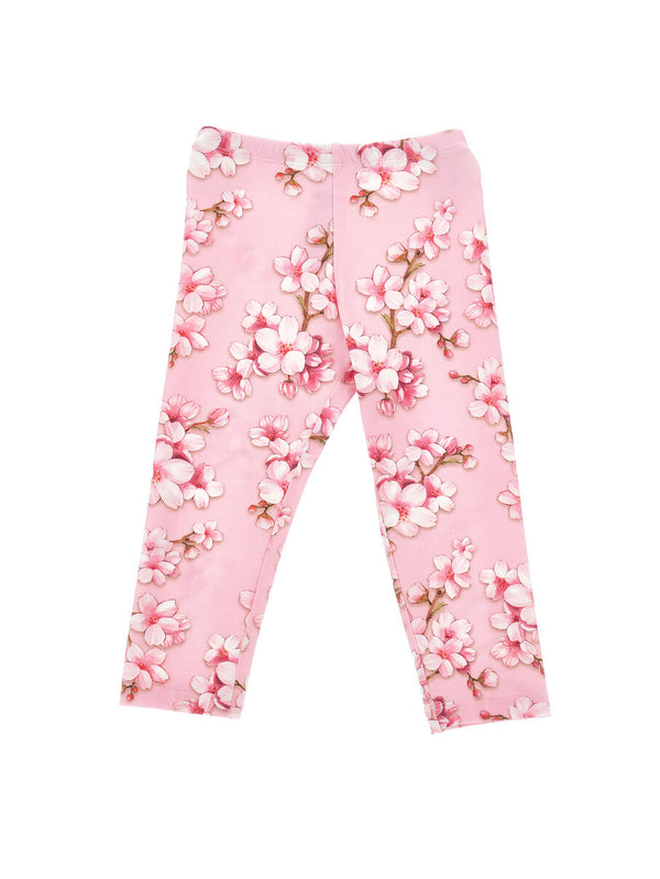 Leggings stampa fiori di pesco