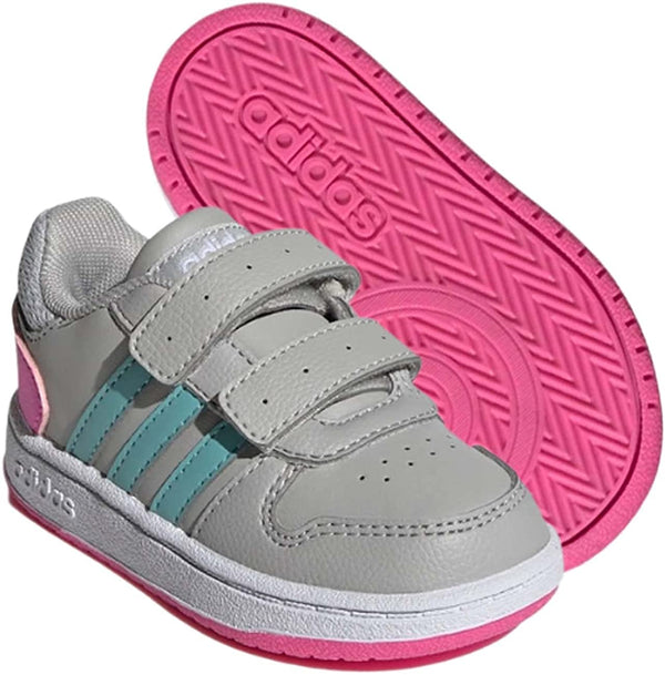 adidas Hoops 2.0 Cmf I, Scarpe da Ginnastica Unisex-Bambini, Grey Two/Mint TON/Screaming Pink,