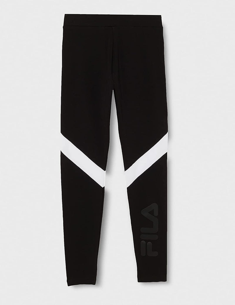 Fila Nora Taped Leggings, Nero-Bianco Brillante, bambina