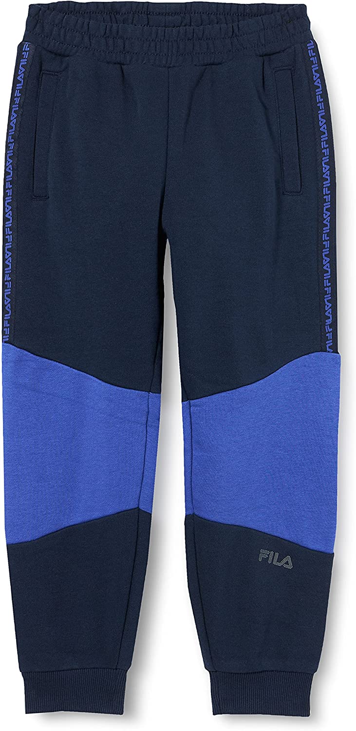Fila Kids Boys Hudson Sweat Pants Pantaloni Black Iris-Royal Blue