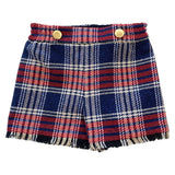 Short tarzan check scozzese lurex bambina Monnalisa