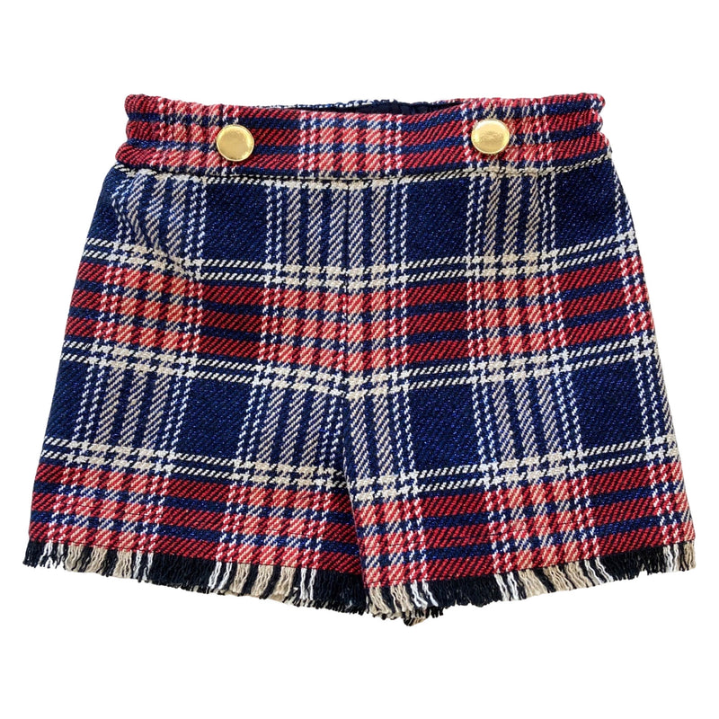 Short tarzan check scozzese lurex bambina Monnalisa