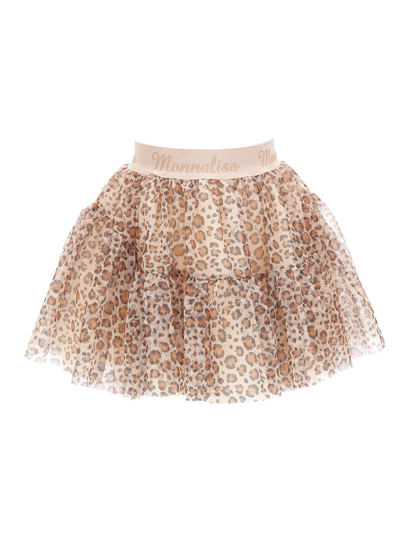 Gonna in tulle stampa animalier