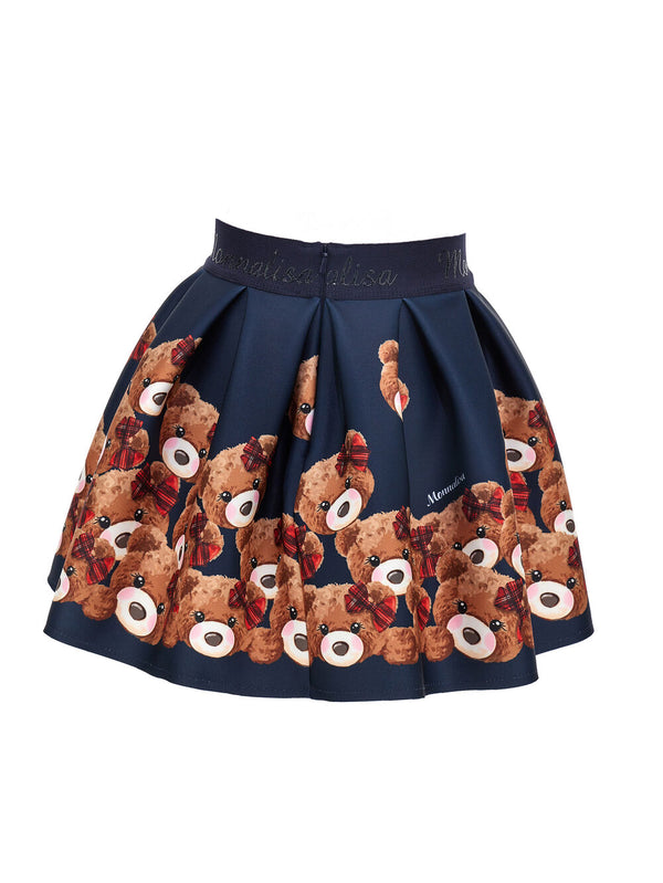 Gonna neoprene con orsetti stampati bambina inverno monnalisa