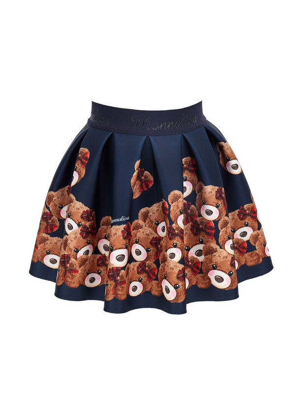 Gonna neoprene con orsetti stampati bambina inverno monnalisa