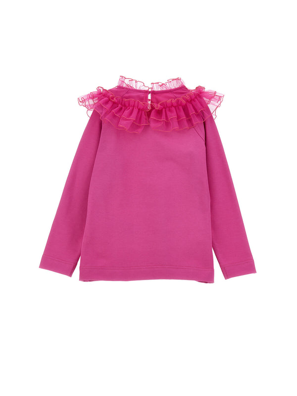 T-shirt colletto tulle
